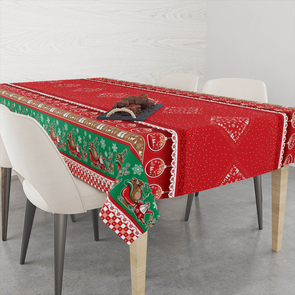 Toalha de Mesa Retangular Impermeável Térmica - Edição Natal